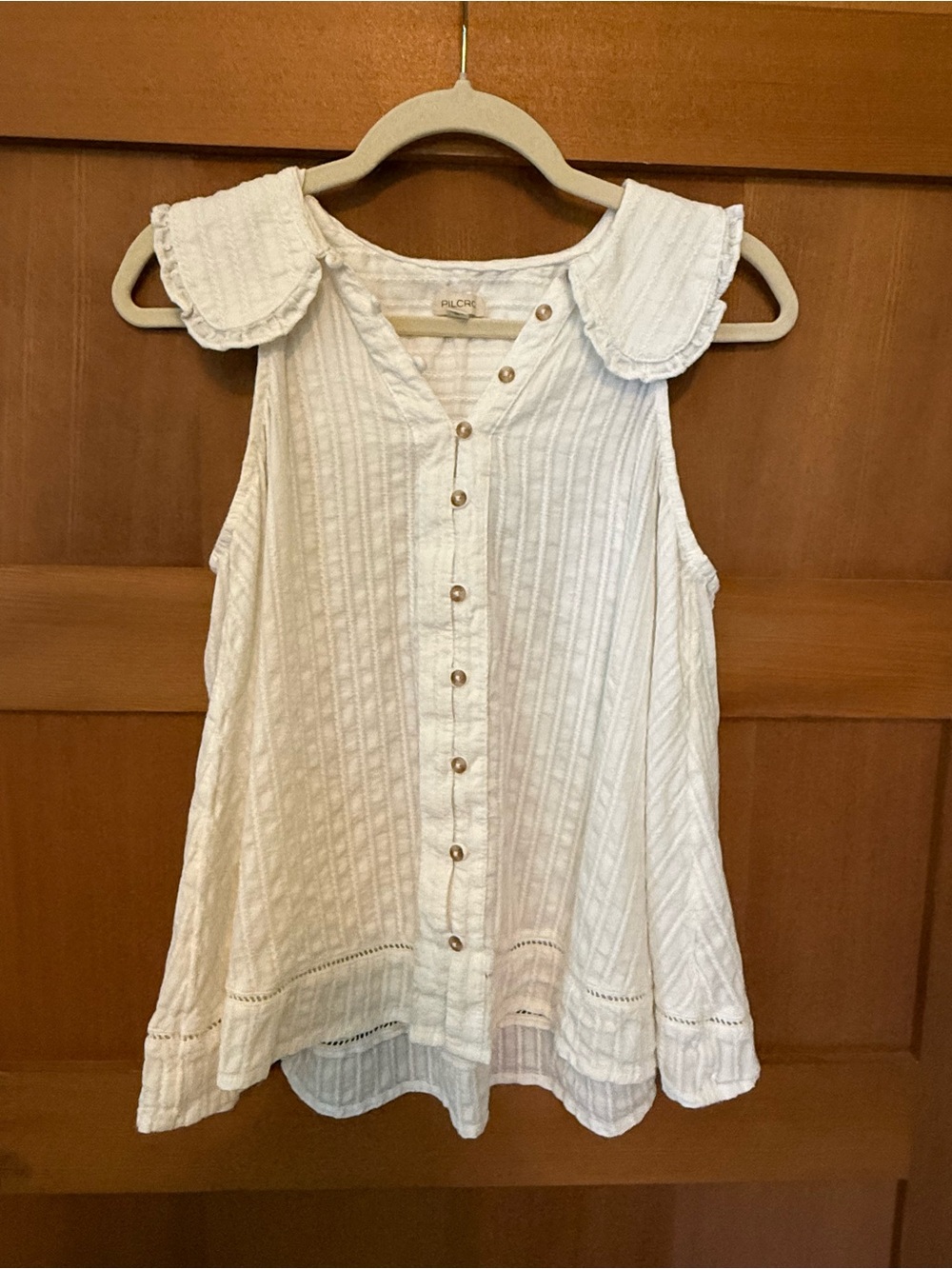 Pilcro White Swing Button Down Top Small